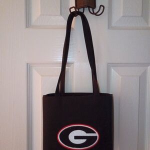 Black Messenger Bag with Embroidered 'G' Logo